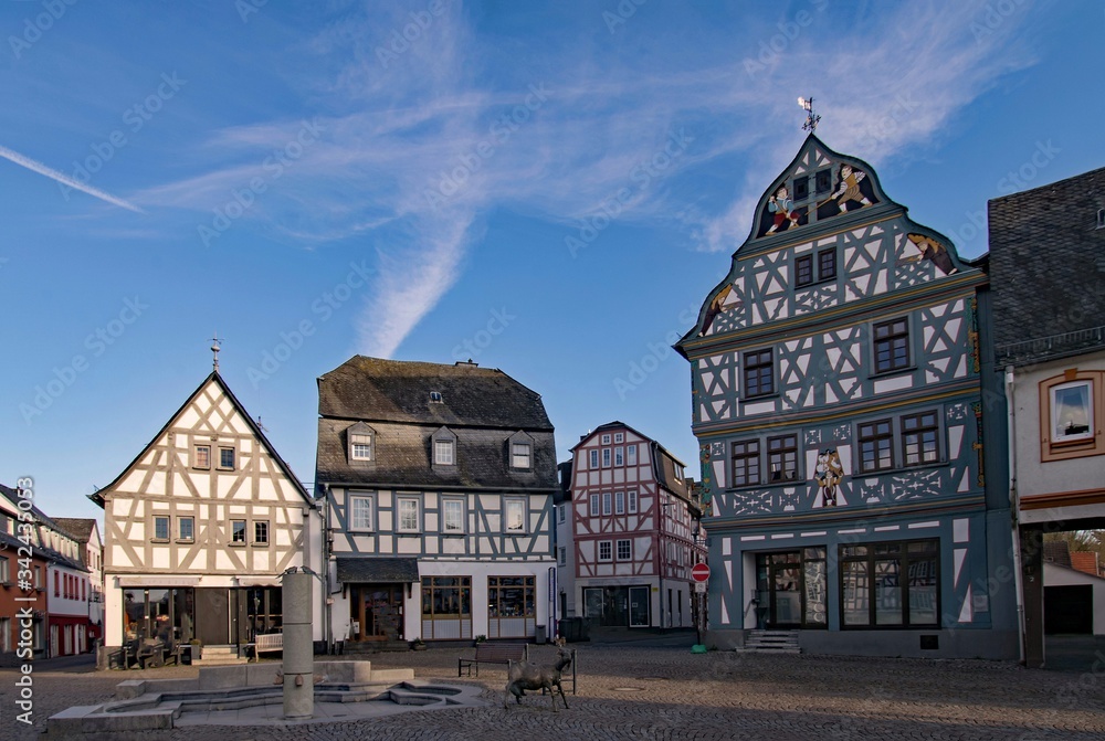 Fototapeta premium Marktplatz in Bad Camberg in Hessen, Deutschland 