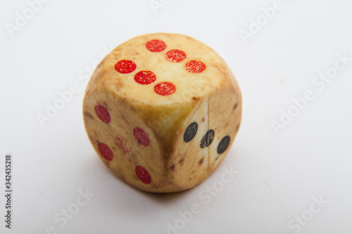 A dice on white background