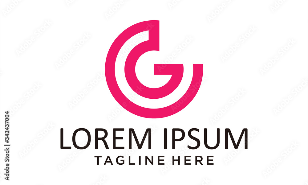 ILLUSTRATION LETTER GC OR CG CIRCLE LOGO DESIGN CONCEPT ILLUSTRATION LETTER GC OR CG CIRCLE LOGO DESIGN CONCEPT