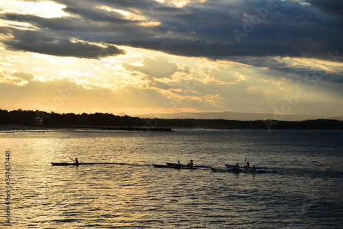 Kayak sunset on the sea