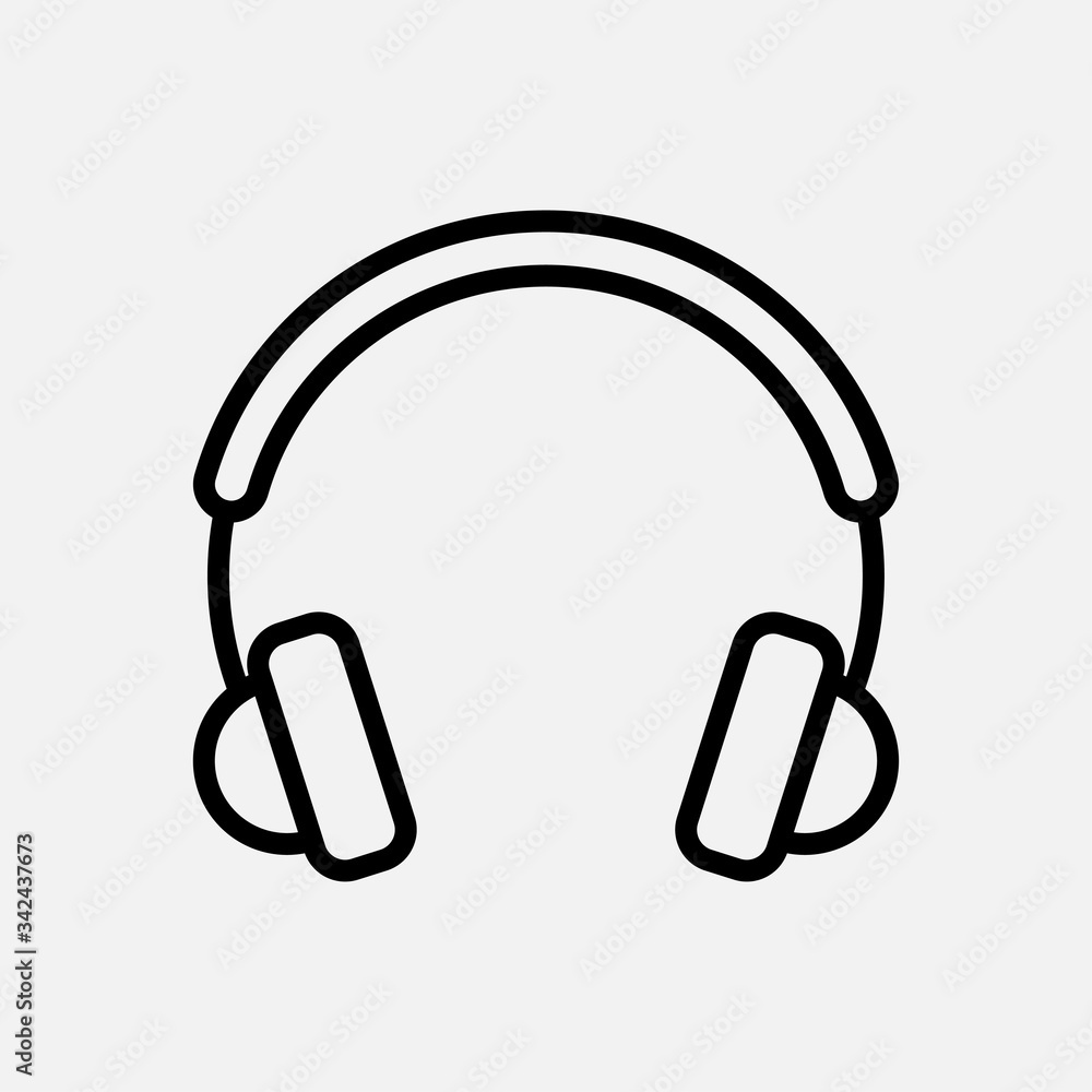 Headphone icon designed in outline style Headphone icon designed in outline style