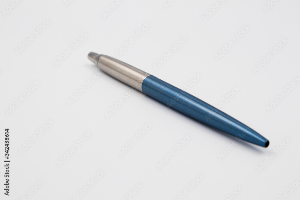 Ball point pen with metal housing
