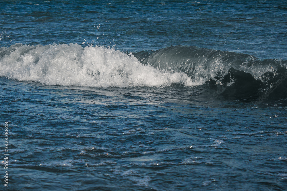 Big waves on the sea on the beach Big waves on the sea on the beach