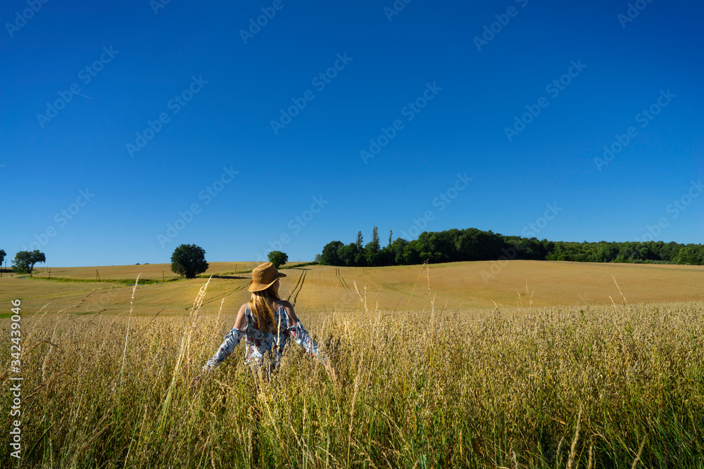 woman in a field woman in a field