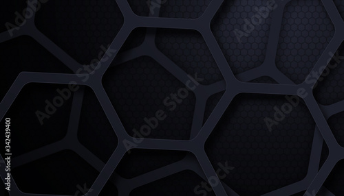 Futuristic technology hexagonal shape abstract metallic background vector illustration