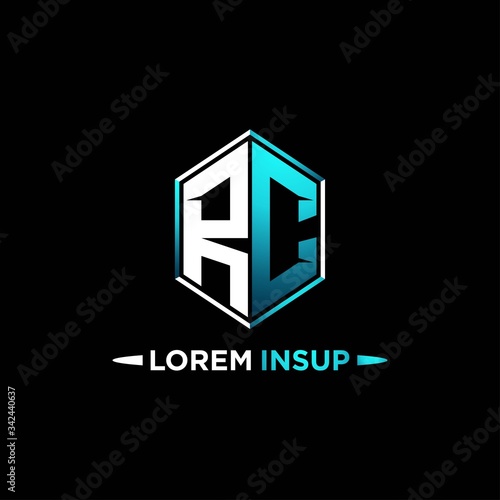 RC initial hexagon logo monogram designs modern templates .