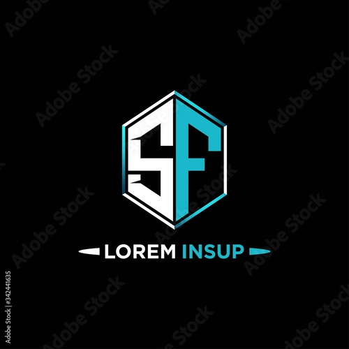 SF initial hexagon logo monogram designs modern templates .