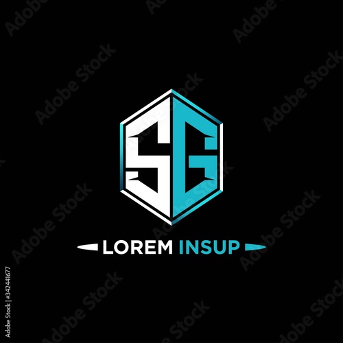 SG initial hexagon logo monogram designs modern templates .