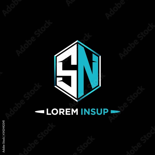 SN initial hexagon logo monogram designs modern templates .