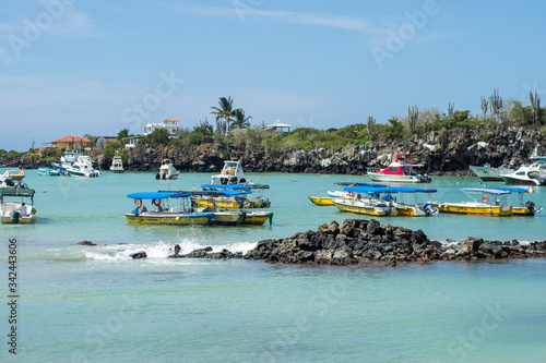 fishing boats in the port of Galapagos - Santa Cruz - Ecuador