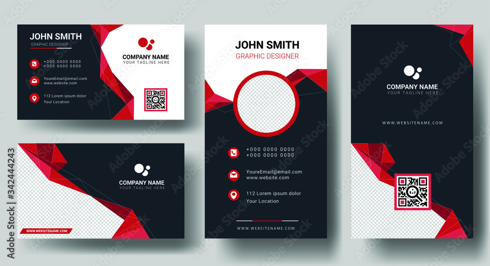 Set dark cards in a modern vector design