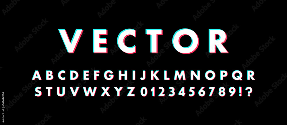 Font in abstract modern style art background. Vector