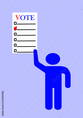 Voting in an election campaign of the president or senate and parliament. Elections in the USA. Elections in Europe. Policy. Template for Texia. Poster. Outdoor advertising. Election ballot.