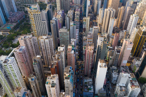 Aerial view of Hong Kong city © leungchopan