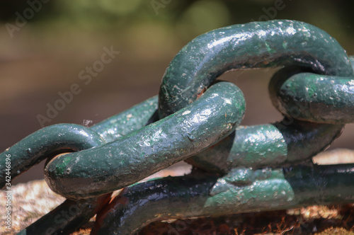 Close up of a big old chain