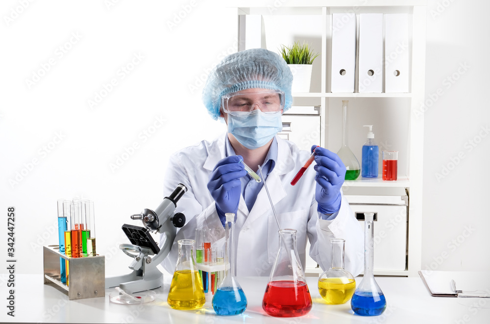 Scientist in the laboratory. The doctor does the tests in the laboratory.
Scientist in the laboratory. The doctor does the tests in the laboratory.