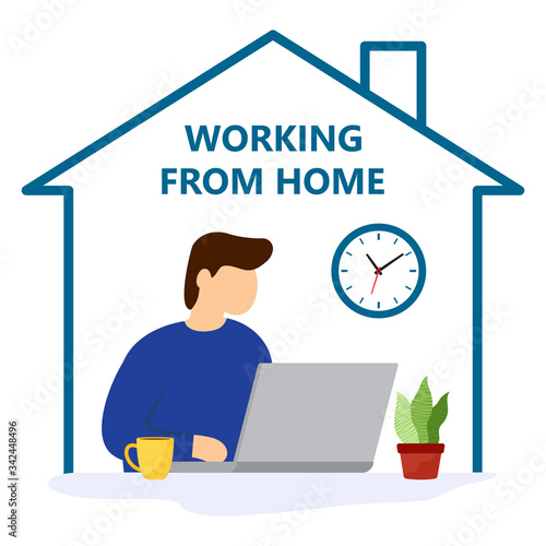 Concept for working, freelancing, studying, education, work from home.