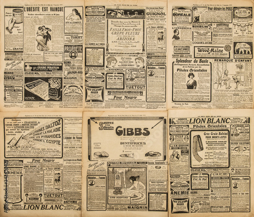 Used paper background Old newspaper vintage advertising