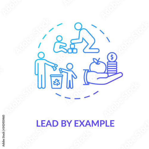 Lead by example concept icon