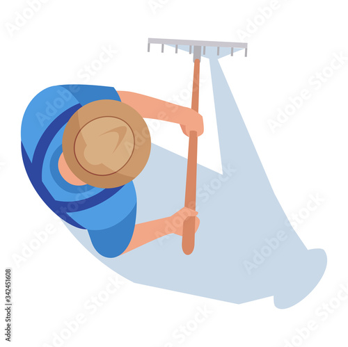 Farmer semi flat RGB color vector illustration
