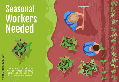 Seasonal workers hiring banner template