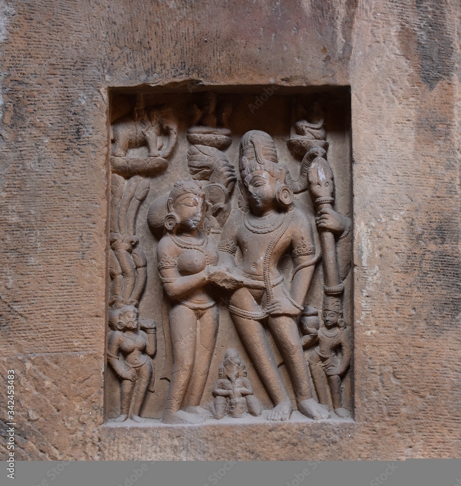 Gwalior, Madhya Pradesh/India - March 15, 2020 : Sculpture of Couple
