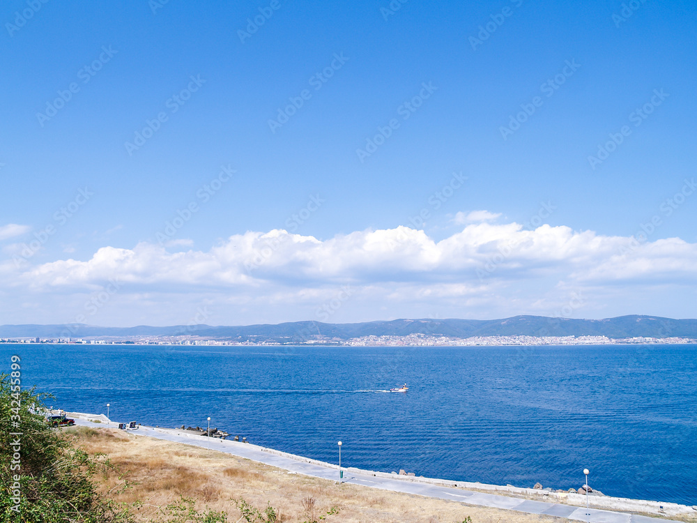 view of the sea. sea surface. blue calm sea. Bulgaria. nessebar island view of the sea. sea surface. blue calm sea. Bulgaria. nessebar island