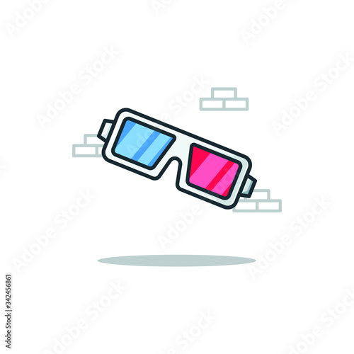 3D Glasses Vector Design Illustrations Cartoon Style Suitable eb Landing Page, Banner, Flyer, Sticker, Wallpaper, Background