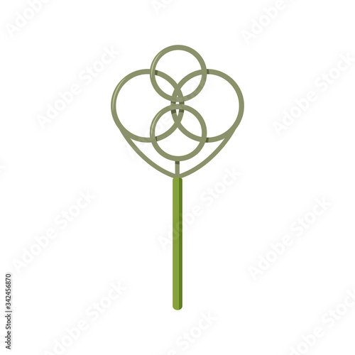 Simple green carpet beater vector illustration. Home cleaning tool isolated on white background.