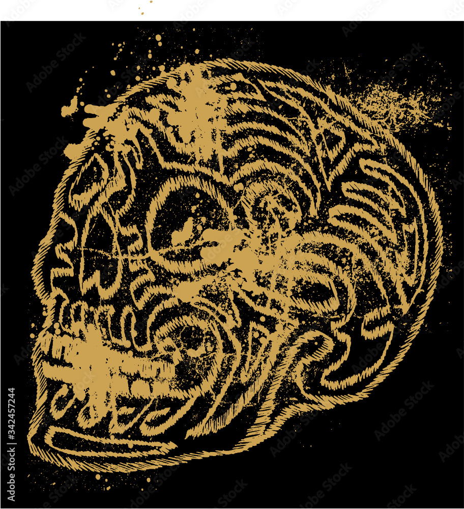tattoo tribal skull graphic design vector art