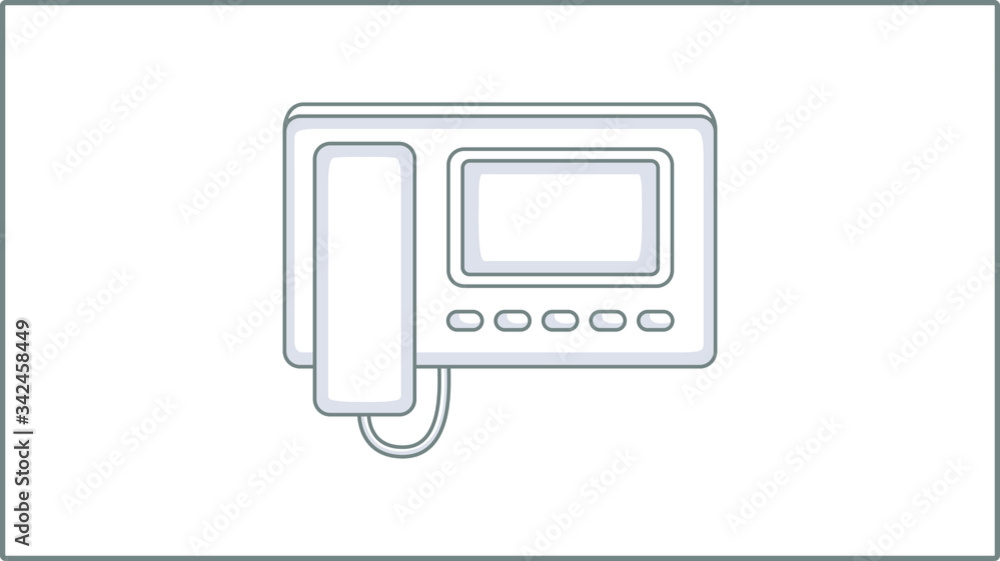 Vector Liner Video Intercom icon. Security System Illustration. Drawing. Vector Liner Video Intercom icon. Security System Illustration. Drawing.