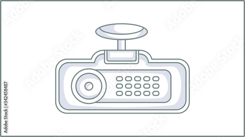 Vector Liner DVR icon. Digital Video Recorder Illustration. Car Camera Drawing.