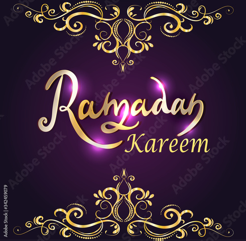 Ramadan Kareem. Ramadan Greeting Card Background. Muslim Seamless Pattern. Holiday Design.