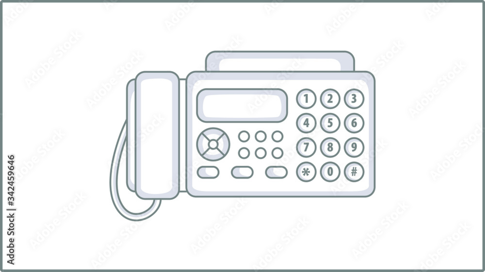 Vector Liner Fax Phone icon. Fax Illustration. Push-button Telephone Drawing. Vector Liner Fax Phone icon. Fax Illustration. Push-button Telephone Drawing.