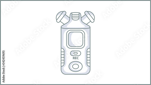 Vector Liner Voice recorder icon. Recording Illustration. Drawing.