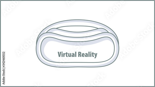 Vector Liner Virtual Reality Glasses icon. 3D Glasses Illustration. Drawing.