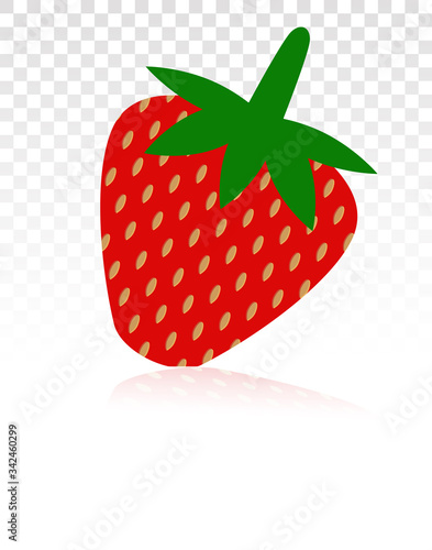 Strawberry fruit / strawberries vector flat icon for plant / food apps and websites on a transparent background