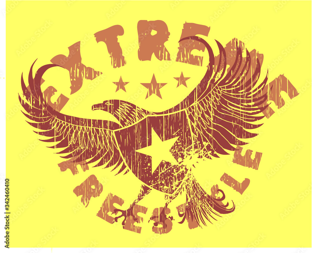 Fototapeta premium Tattoo tribal eagle print embroidery graphic design vector art
