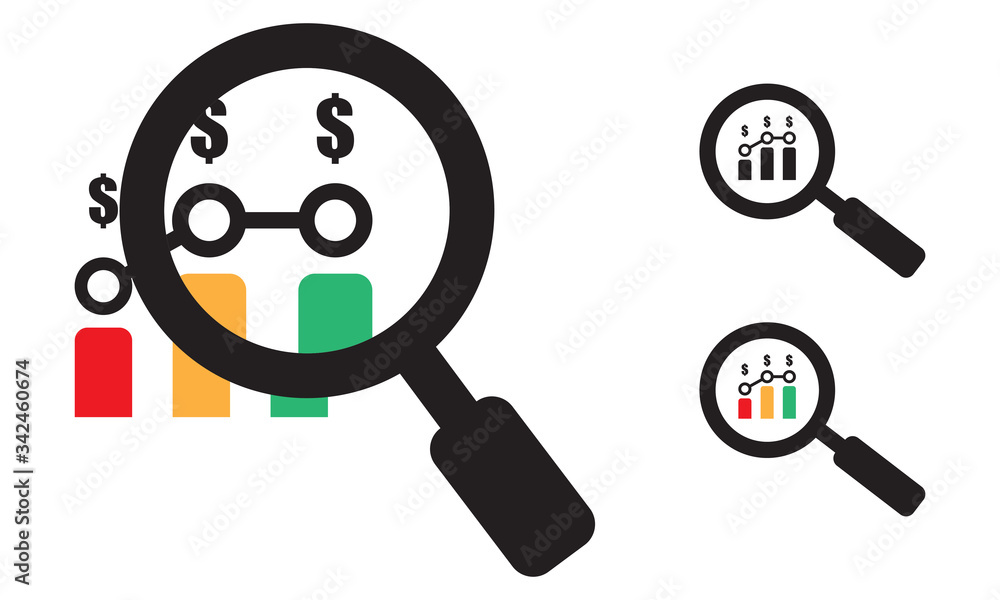 Business financial research / view bar graph vector flat icons for apps and websites on a transparent background Business financial research / view bar graph vector flat icons for apps and websites on a transparent background