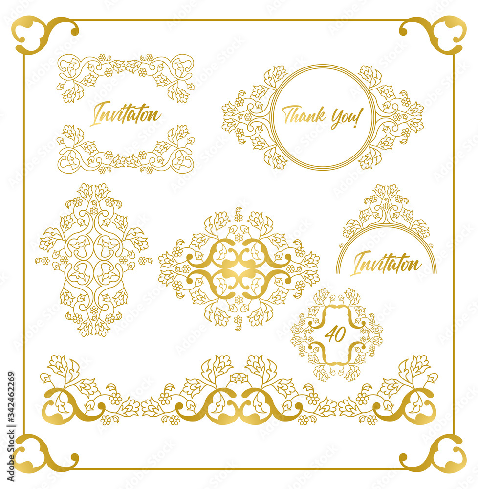 Vector decorative frame. Elegant element for design template, place for text. Floral border. Lace decor for birthday and greeting card, wedding invitation. Vector decorative frame. Elegant element for design template, place for text. Floral border. Lace decor for birthday and greeting card, wedding invitation.