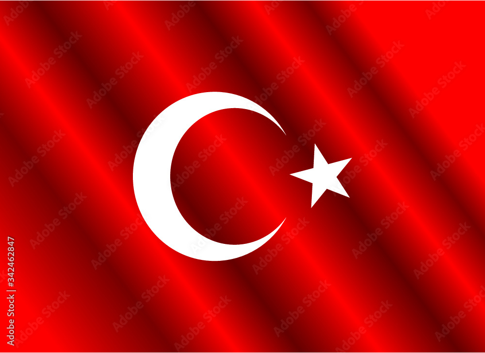 Obraz premium Turkish flag graphic design vector art