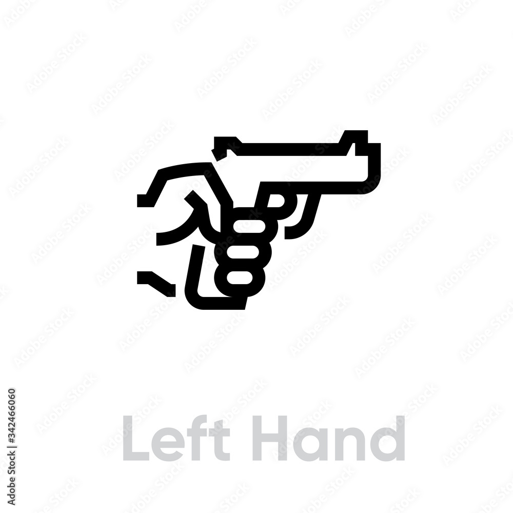 Left Hand icon. Editable Vector Stroke. Left Hand icon. Editable Vector Stroke.