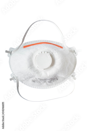 N100 or FFP3 grade respirator mask, isolated on white with clipping mask. photo