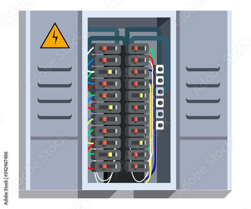 Electrical panel isolated on white background