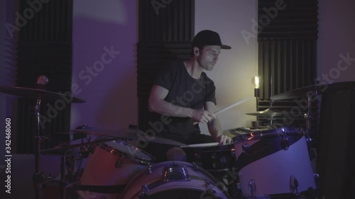 drummer front view playing reggae groove smooth