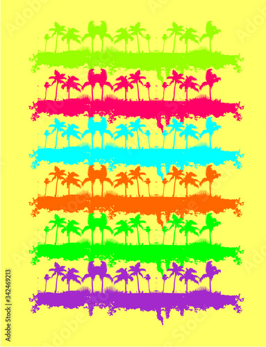 palm beach print embroidery graphic design vector art