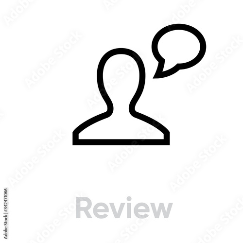 Review icon. Editable Vector Outline.