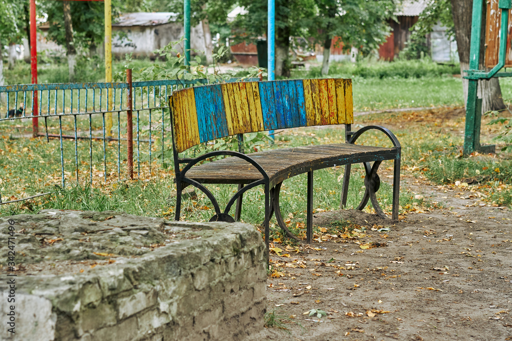 Old Rusty abandoned park bench Old Rusty abandoned park bench