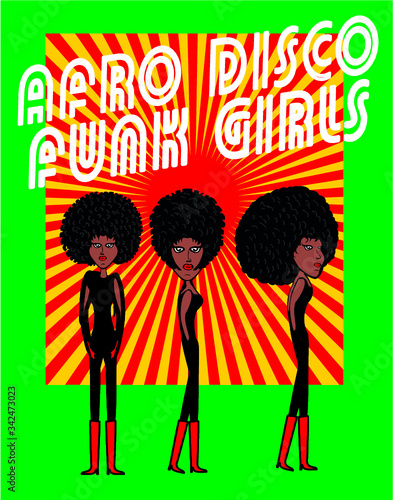 funk soul girls print and embroidery graphic design vector art