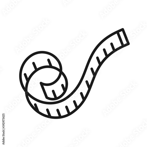 measure tape icon in trendy flat style